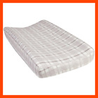 103221 Gray White Plaid Deluxe Flannel Changing Pad Cover 846216056758