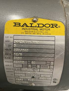 36k363x874h2-5hp Baldor 36k363x874h2 Diamond Products Motor Spec#36k363x874h2-5hp 230/460volts 3450rpm