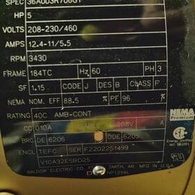 779934 Baldor Super E Motor 15 Hp 1765 Rpm 208/ 230/460 Volt 3 Ph Gold