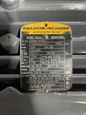 Exr4018324t Baldor Reliance 40hp 1800 Rpm 324t Frame Motor