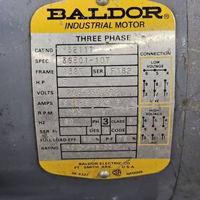35q189t729 Baldor M3211t-8 Motor 3hp 200v 1725 Rpm