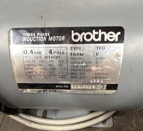 V71-1325 Brother Tfo 3-phase Ac Induction Motor 0.4kw 200/220v 60hz Ip44 Foot Mount