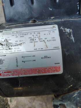 Bj10-293 Century Magnek Ac Motor 220v 15a 3450 Rpm