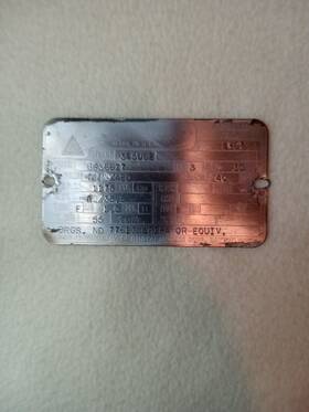 365usz Dayton Delco Ac Motor Tag Frame B-67 See Pics