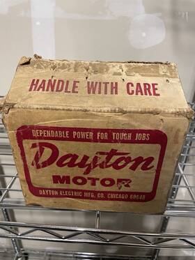 3m380 Dayton 1977 Electric Motor 1/4 Hp 1050 Rpm 115 Volt Open Type 1/2 Inch Drive
