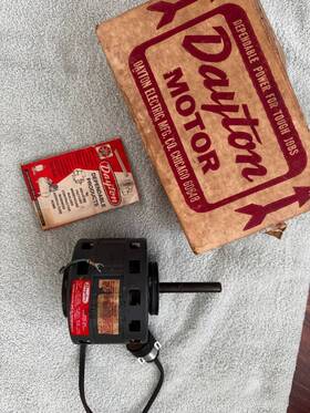 3m601 Dayton Electric Motor 1/6 Hp 115v 1050 Rpm With Box And Manual