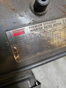 4gza4 Dayton 5 Hp Ac Motor 184t Frame 208-230/460 Vac 1750 Rpm Used