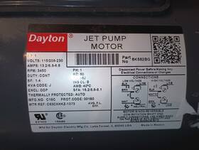 6k582bg Dayton Motor 1hp Jet Pump