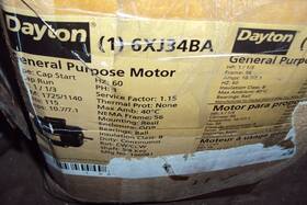 6xj34 Dayton Motor 1 1/3 Hp 115 V 1725 Rpm Ph General Purpose