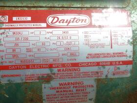 9k324j Dayton 2hp Compressor Motor 3450 Rpm 115/230 Volt New Bearings