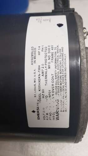 K55hxekn7384 Emerson Motor 1/4 Hp Electric