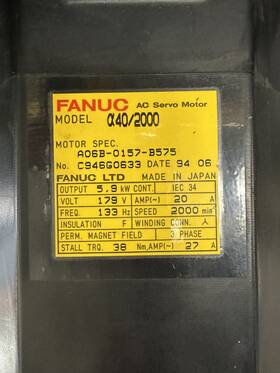 A06b-0157-b575 Fanuc A06b-0157-b175#7008 Servo Motor A40/2000