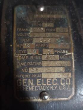 32717 Ge Antique Vintage 1925 General Electric Motor 1/4 Hp 1725 Rpm Works