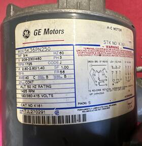5k36pn250 Ge 2 Hp 3-phase Induction Motor 208-230/460v 1725 Rpm