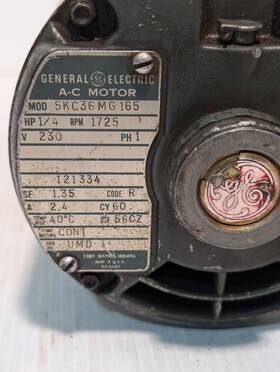5kc36mg165 Ge Motor .25 Hp 1725 Rpm 230 V - Free Shipping