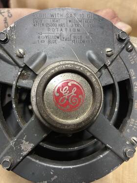 5xbh01vd General Electric Induction Motor 115v 1/3hp 1725rpm Single Phase Base