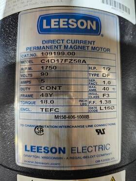011-483-2087 Leeson C4d17fz58a 109199.00 Dc Permanent Magnet Motor Used