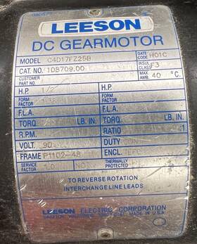 C4d17fz25b Leeson 1/2 Hp Dcgear Motor