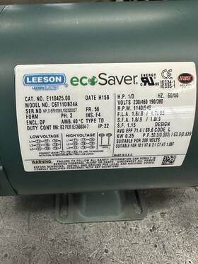 C6t11db24a Leeson 1/3hp 1140rpm