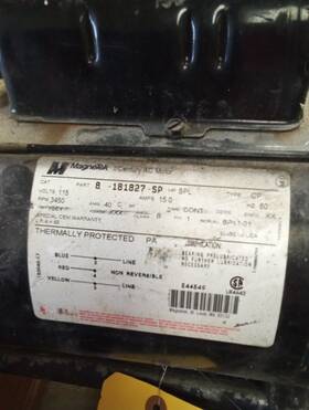 8-181827-sp Magnetek Air Compressor Motor 115v 15a 3450rpm