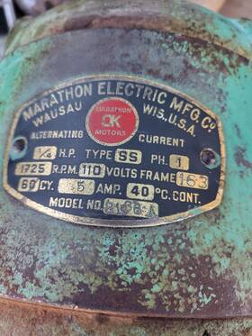 90d48s17d907aw Marathon Vintage Mint Green 115v 1/4 Hp Motor 1725 Rpm Ccw