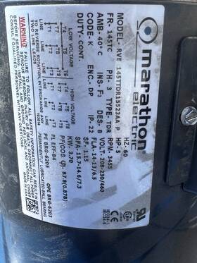 145tdr15523aa Marathon Electric 5 Hp 3-phase Induction Motor Dp Enclosure 208-460v 3455 Rpm