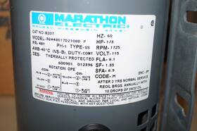 3qa48s17d2108d Marathon Electric Motor 1/3 Hp 1725 Rpm 115v