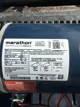 143ttdr16060 Marathon Electric 942-2091-993 Motors General Purpose Motor 1hp 3ph