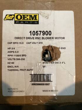 1057900 Oem Brand Electric Blower Motor Original Box