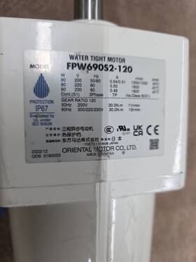 Fpw690s2-120 Oriental Motor Water Tight 3/4
