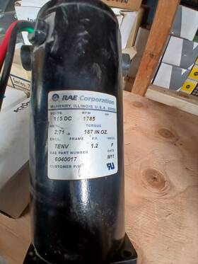 6040017 Rae Corporation Dc Motor 115 Dcv 1785 Rpm