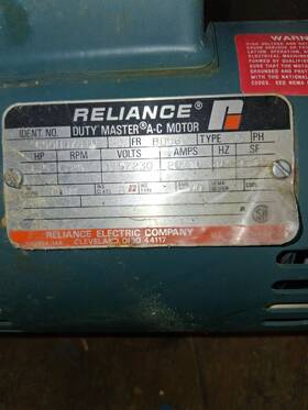 Reliance C56h1078tn Duty Master Ac Induction Motor 1.5hp 1725rpm 115/230v 1ph