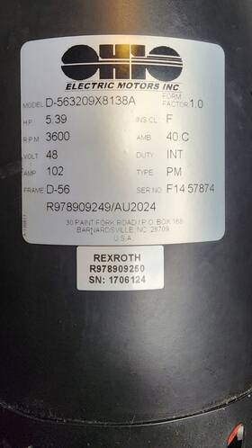 D-563209x8138a Rexroth Ohio Electric Motors With R900952850