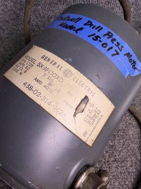 15-017 Rockwell Drill Press Model Electric Motor 1/2 Hp 1725 Rpm 1ph 115v