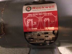 62-142 Rockwell 1/2 Hp Motor Model 62-142. 1725 Rpm 115 Volt 10.2 Amp Frame 56