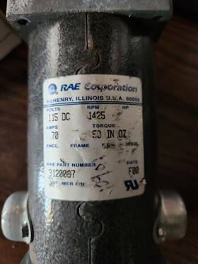 3120007 Rpm Rea Corporation 115dc 1425 Motor