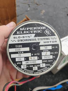Bm131405 Rpm Superior Electric Slow Slyn Synchronous Stepping Motor Ss50 72