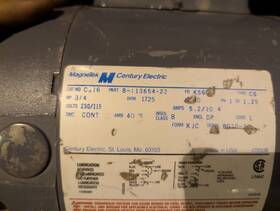 1725 Rpm C316 Magnetek 3/4 230/115 V