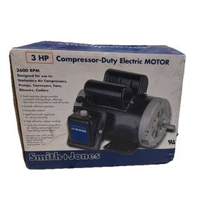 57340 Smith Jones Compressor-duty Motor 3 Hp 3600 Rpm 115/230v Single Phase Foot-mount