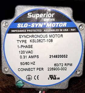 Ksl062t-108 Superior Ksl091t1yg3 Electric Slo Syn Motor 1phase 120vac
