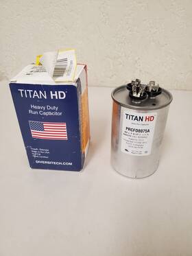 Prcfd8075a Titan Packard Hd 80 Plus 7.5 Mfd 440v/370v Dual Voltage Round Run Capacitor