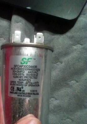 Sfcap25d5440r Trane Round Run Capacitor 25/5 Mfd 440v
