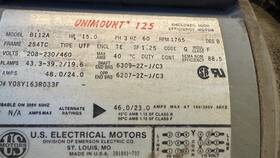 B112a Unimount 15 Hp 1765 Rpm 254tc Frame 208-230/460 Des B