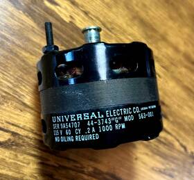 44-3743 Universal Electric Company 563-001 Co Motor Ser 9a54707 Model 115 V 60 Cy