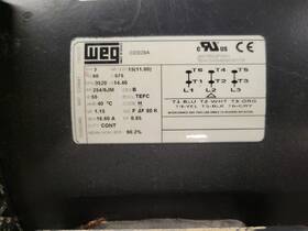 Jm015502pw01 Weg 15 Hp 3 Phase Tefc Industrial Motor 575 V 2 Pole 450 Rpm