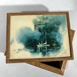 Rare Vintage Atkinson Sailboats Print Wooden Jewelry Trinket Box Nautical Decor. Fixed Price $45.00.
