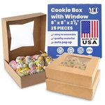 Mt Products Brown Cookie Box, 8" 2.5" Bakery Boxes - Pack Of 25. Fixed Price $26.99.