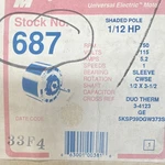 Magnetek 687 Shaded Pole Motor 1/12 Hp 115V 5.2A Thermally Protected Metal. Fixed Price $119.99.