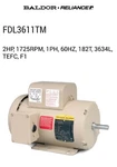 New Baldor FDL3611TM -- 3HP, 1750PRM, 1PH, 60HZ, 184, 3640LC, Tefc, F1. Fixed Price $1078.01.