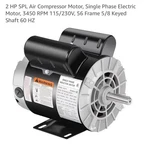 2HP Spl Compressor Duty Electric Motor 3450 Rpm 5/8" Shaft 120/240V 56 Frame. Fixed Price $99.00.